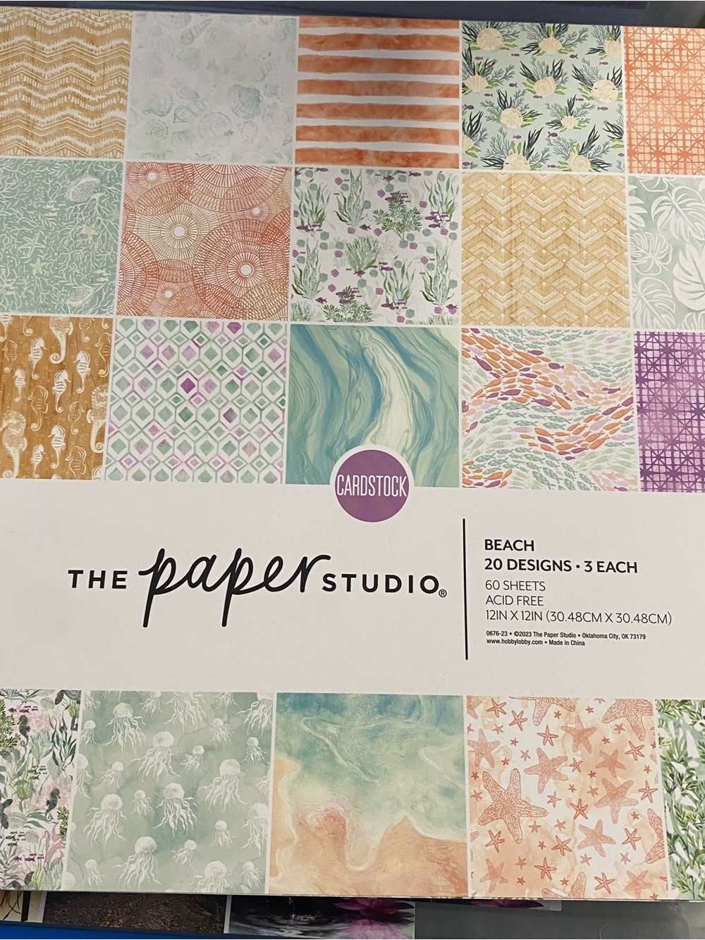 NEW The Paper Studio Beach Cardstock 12x12 - Coastal Pattern Pack